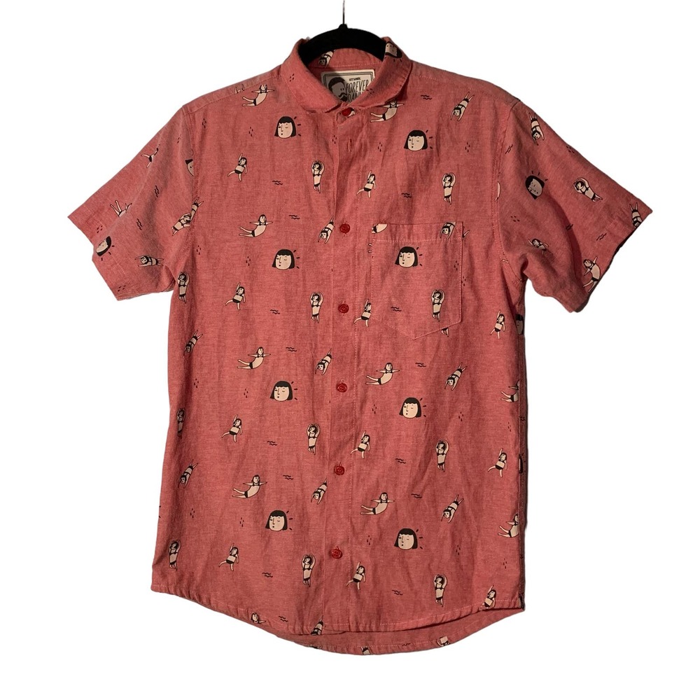 Retro Artwork button up top size small